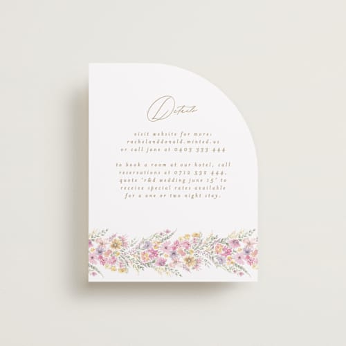 This is a spring enclosure cards with standard by Phrosné Barwood called floral arch printing on signature in standard