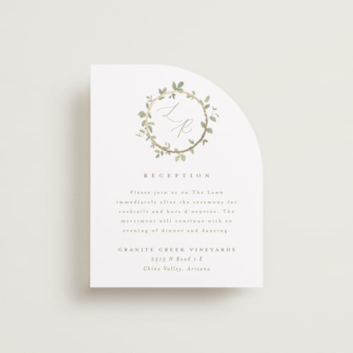 This is a ivy foil stamped wedding invitations with foil pressed by Everett Paper Goods called canopy printing on signature in standard