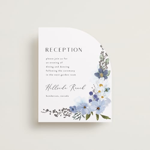 This is a serenity foil stamped wedding invitations with foil pressed by Susan Moyal called layered florals printing on signature in standard