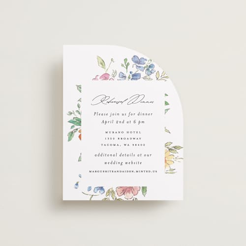 This is a tropical reception cards with standard by Itsy Belle Studio called floral pop printing on signature in standard