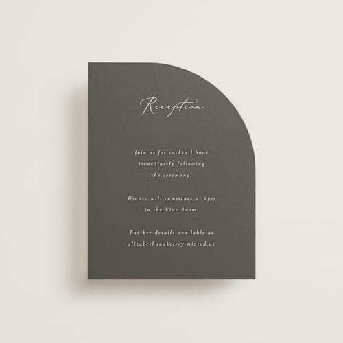 This is a tuxedo reception cards with standard by Corinne Malesic called bow printing on signature in standard