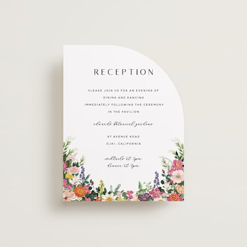 This is a daisy reception cards with standard by Susan Moyal called secret garden printing on signature in standard