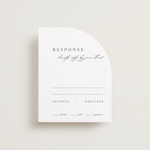 This is a silk rsvp cards with standard by Kelly Schmidt called astoria printing on signature in standard