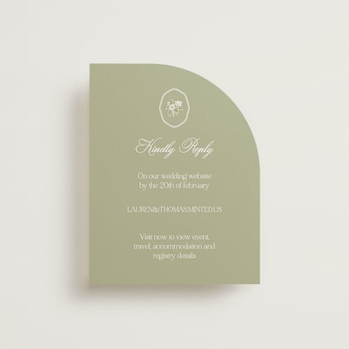 This is a petal rsvp cards with standard by Lisa Joanna Harrison called summer fields printing on signature in standard