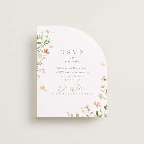 This is a toffee rsvp cards with standard by Everett Paper Goods called brynn printing on signature in standard
