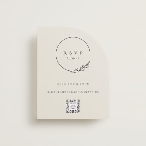 This is a almond rsvp cards with standard by Brianne Larsen called branched printing on signature in standard