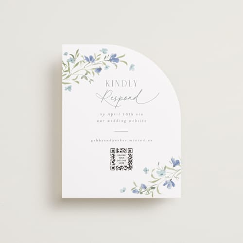 This is a aquamarine rsvp cards with standard by Everett Paper Goods called sweeping meadow printing on signature in standard
