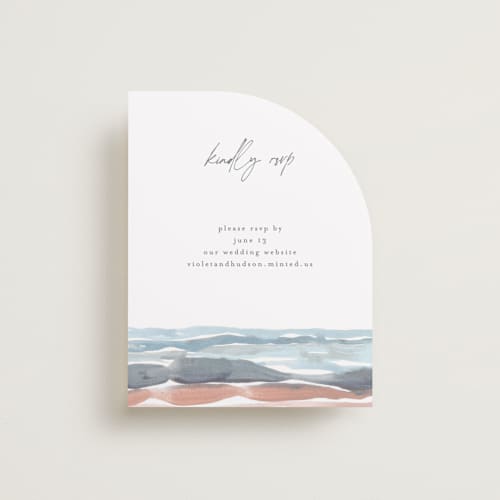 This is a beachy rsvp cards with standard by Pixel and Hank called waves printing on signature in standard