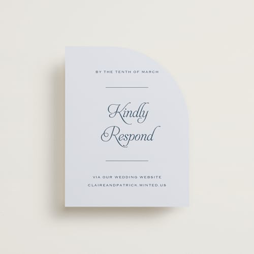 This is a powder rsvp cards with standard by Carolyn MacLaren called modernne printing on signature in standard