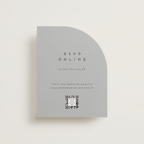 This is a linen rsvp cards with standard by Christie Garcia called picturesque printing on signature in standard