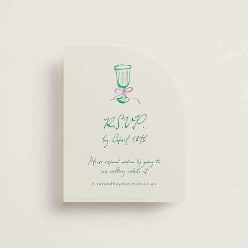 This is a garden rsvp cards with standard by Cass Loh called tablescape drawing printing on signature in 4.25x5.5