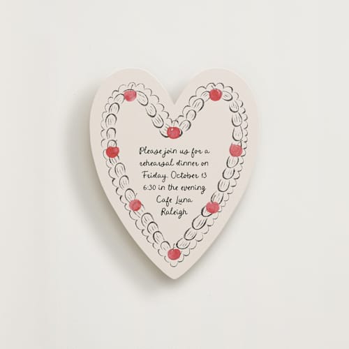 This is a prosecco insert cards with standard by Pink House Press called cut the cake printing on signature in standard