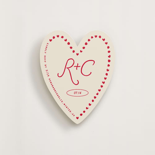 This is a cherry insert cards with standard by Owl and Toad called dotted heart printing on signature in standard