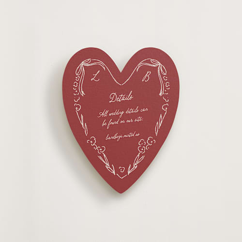 This is a ruby insert cards with standard by Helena Vitto called a note with love printing on signature in standard