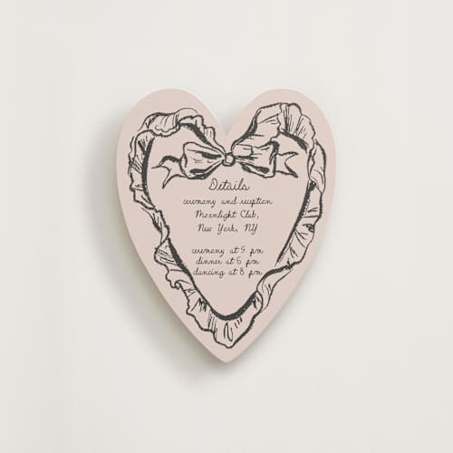 This is a champagne insert cards with standard by Hanna Symonovych called romantic lines printing on signature in standard