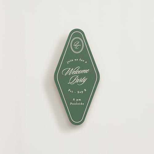 This is a emerald insert cards with standard by Creo Study called scripted printing on signature in standard