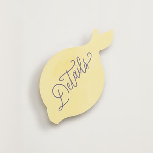 This is a lemon insert cards with standard by Gabriela Delgado called amalfi wedding set! printing on signature in standard