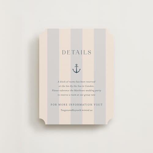 This is a sea breeze enclosure cards with standard by Rebecca Durflinger called nautical nuptials printing on signature in standard