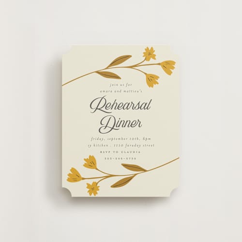 This is a yolk reception cards with standard by Morgan Kendall called vintage wildflowers printing on signature in standard