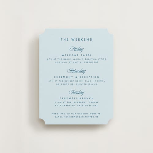 This is a ocean reception cards with standard by Kelly Schmidt called coast printing on signature in standard