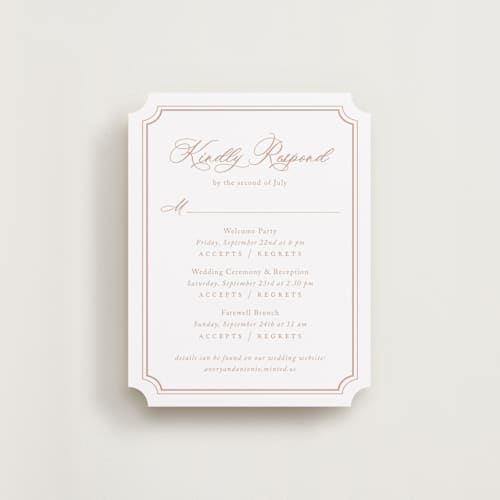 This is a dusty pink rsvp cards with standard by Jennifer Postorino called avery printing on signature in standard