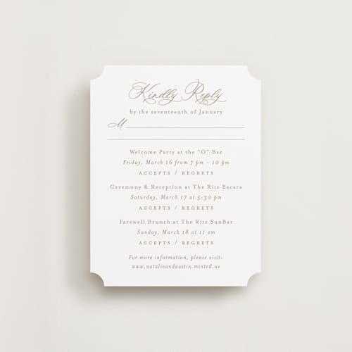 This is a paris rain rsvp cards with standard by Jennifer Postorino called calia printing on signature in standard