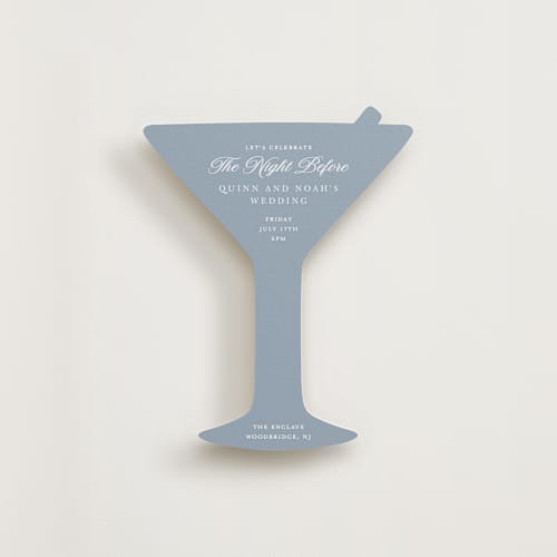 This is a dusty blue insert cards with standard by Stacey Meacham called elegant bevel printing on signature in standard