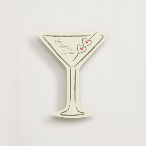This is a olive insert cards with standard by Helena Vitto called love on the rocks printing on signature in standard