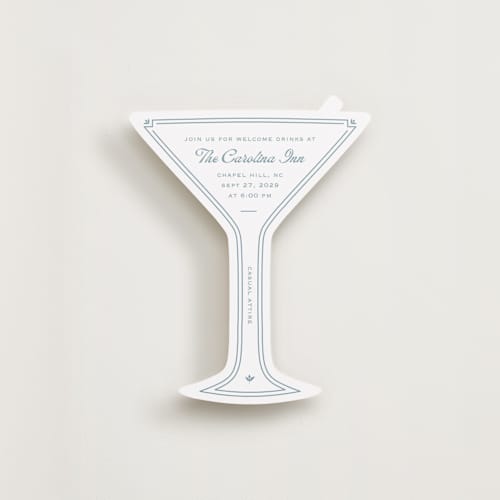 This is a french blue insert cards with standard by Carolyn MacLaren called fleur corner printing on signature in standard