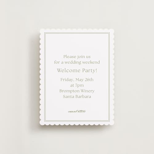 This is a moss reception cards with standard by Megan Davis called perriand printing on signature in standard