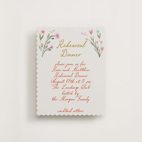 This is a sunset reception cards with standard by Maja Cunningham called chantilly printing on signature in standard
