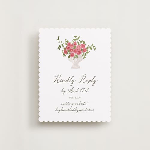 This is a azalea rsvp cards with standard by Everett Paper Goods called villa printing on signature in standard
