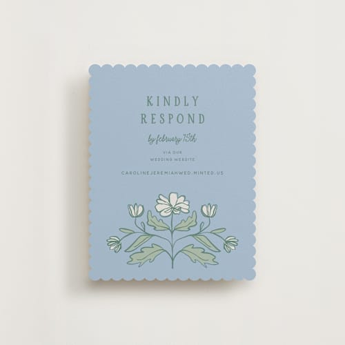This is a garden rsvp cards with standard by Kelly Watkins called botanical printing on signature in standard