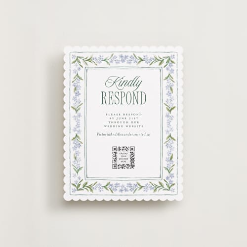 This is a wisteria rsvp cards with standard by Jenna Holcomb called vintage sketched printing on signature in standard