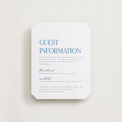 This is a marine blue letterpress wedding invitations with letterpress by Heather Cairl called clarity printing on white cotton in standard
