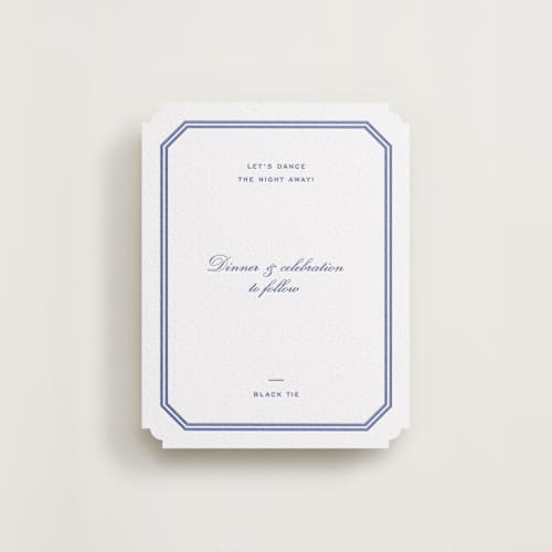 This is a mediterranean letterpress wedding invitations with letterpress by Megan Davis called brasserie printing on white cotton in standard