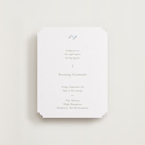 This is a robin's egg | matcha enclosure cards with letterpress by Blustery August called tuscany printing on white cotton in standard