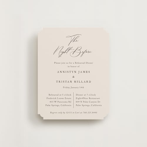 This is a mocha reception cards with standard by Jennifer Postorino called love story printing on signature in standard