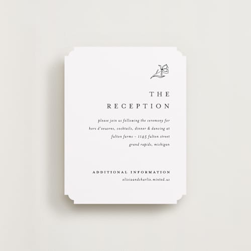 This is a alpine reception cards with standard by Pixel and Hank called floral cascade printing on signature in standard