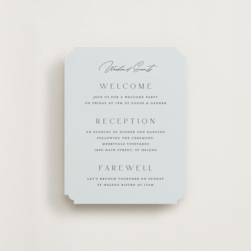 This is a sky reception cards with standard by Kelly Schmidt called merryvale printing on signature in standard
