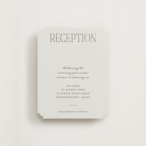 This is a forest reception cards with standard by Blustery August called hayes printing on signature in standard