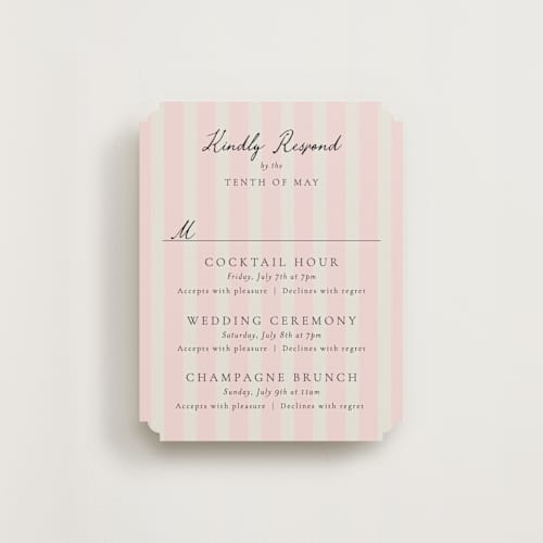 This is a peony rsvp cards with standard by Jackie Crawford called hand illustrated crest printing on signature in standard