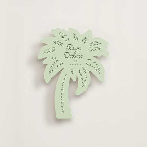 This is a soft green insert cards with standard by Angela Garrick called hand drawn palm printing on signature in standard