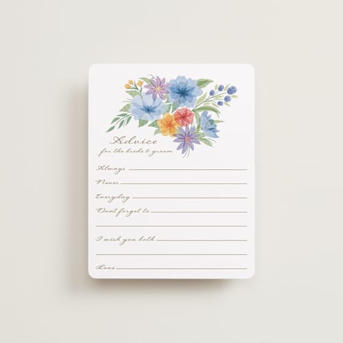 This is a chamomile bridal shower insert cards with standard by Paper Sun Studio called tea party printing on signature in standard