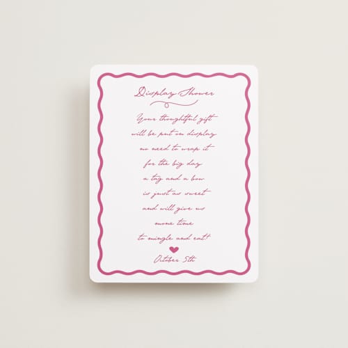 This is a azalea bridal shower insert cards with standard by Tina Faselli called le cake printing on signature in standard