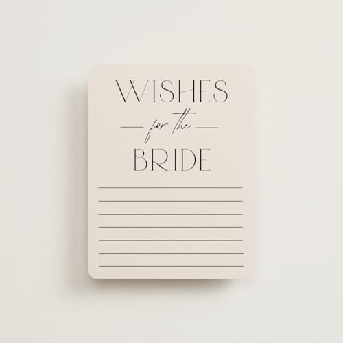 This is a ecru bridal shower insert cards with standard by Erica Krystek called bridal brunch printing on signature in standard