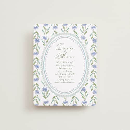 This is a cotswolds bridal shower insert cards with standard by Jackie Crawford called wildflower ribbon printing on signature in standard