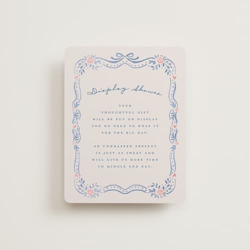 This is a jeans bridal shower insert cards with standard by Petra Kern called yay printing on signature in standard