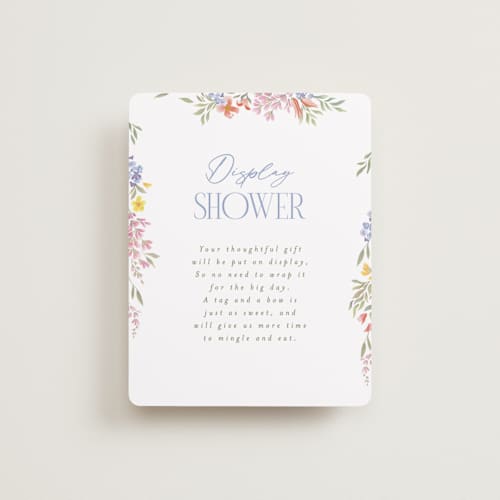 This is a rose quartz bridal shower insert cards with standard by Joanna Griffin called dainty flowers printing on signature in standard