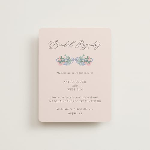 This is a creme bridal shower insert cards with standard by frau brandt called bed of roses printing on signature in standard